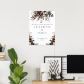 Rustikaler Wald Pinecone Blumenzwiese Begrüßungsze Poster (Heimbüro)