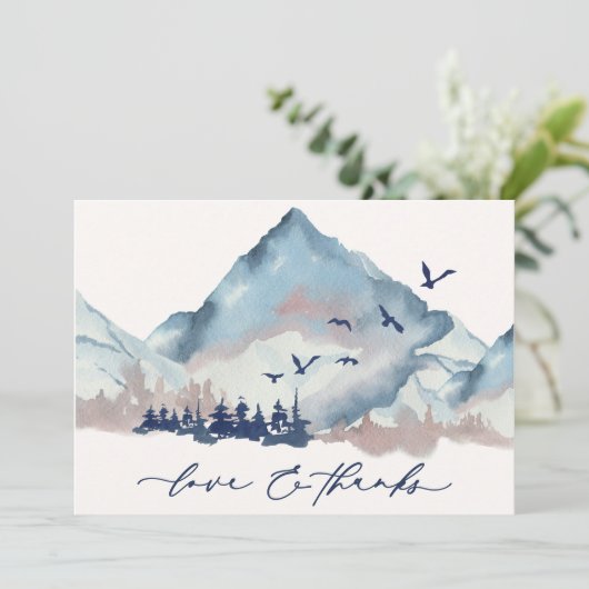 Rustikaler Wald Pinienwald Vielen Dank Dankeskarte (Stehend Vorderseite)