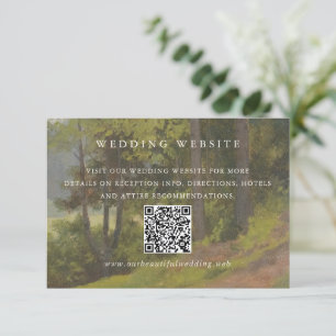 Rustikaler Wald QR-Code Elegante Hochzeit Begleitkarte