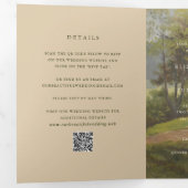 Rustikaler Wald QR Code Elegante Hochzeit Dreifach Gefaltete Einladung (Innen Erste Seite)