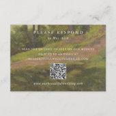 Rustikaler Wald QR-Code Elegante Hochzeit RSVP Karte (Vorderseite)