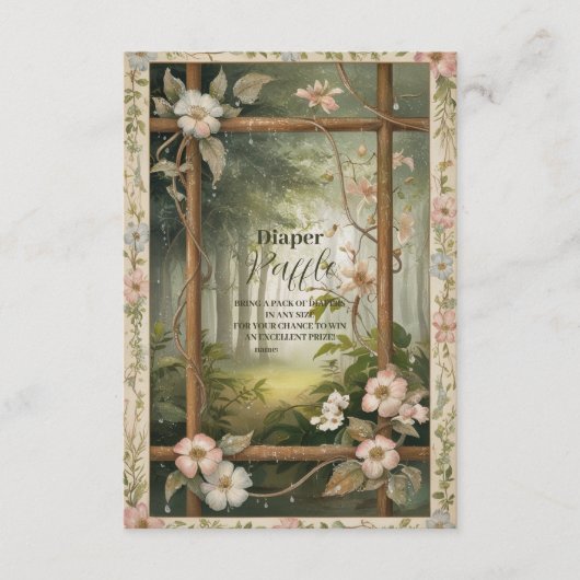 Rustikaler Wald Raffle Diapper Begleitkarte (Vorderseite)