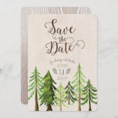 Rustikaler Wald rettet die Daten Save The Date (Vorne/Hinten)