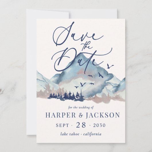 Rustikaler Wald Save the Date Einladung (Vorderseite)