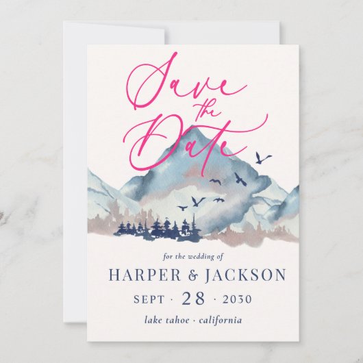 Rustikaler Wald Save the Date Einladung (Vorderseite)