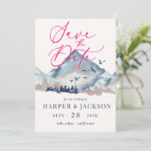 Rustikaler Wald Save the Date Einladung (Stehend Vorderseite)