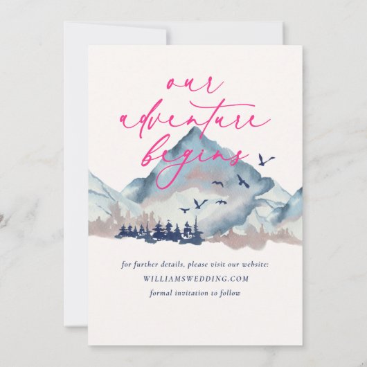 Rustikaler Wald Save the Date Einladung (Rückseite)