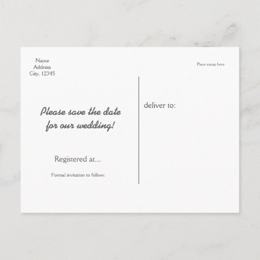 Rustikaler Wald SAVE THE DATE Foto Postkarte (Rückseite)