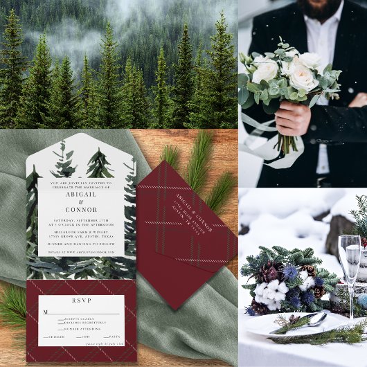 Rustikaler Wald Tartan Kariert Red Black Green Programm