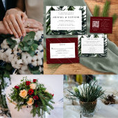 Rustikaler Wald Tartan Kariert Red Black Green RSVP Karte