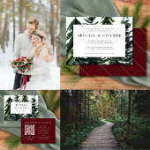 Rustikaler Wald Tartan Kariert Red Black Green RSVP Karte