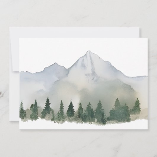 Rustikaler Wald und Berghütte Danke Karte (Rückseite)