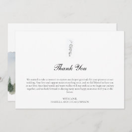 Rustikaler Wald und Berghütte Danke Karte