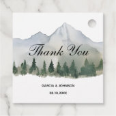 Rustikaler Wald und Hochzeitsplatz Geschenkanhänger (Rückseite)