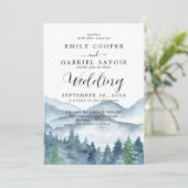 Rustikaler Wald Wasserfarbe Einladung (Stehend Vorderseite)