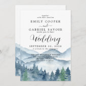 Rustikaler Wald Wasserfarbe Einladung (Vorne/Hinten)