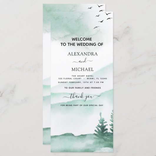 Rustikaler Wald Wasserfarbe Moderne (Vorne/Hinten)