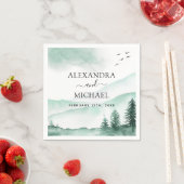 Rustikaler Wald Wasserfarbe Moderne Serviette (Beispiel)