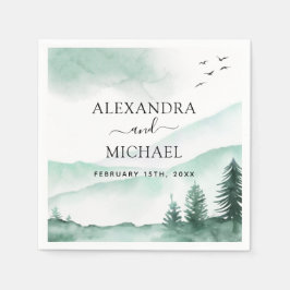 Rustikaler Wald Wasserfarbe Moderne Serviette