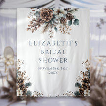 Rustikaler Wald Winter Brautparty Foto Hintergrund