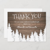 Rustikaler Wald Winter Pine Tree Danke Karte (Vorne/Hinten)