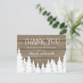 Rustikaler Wald Winter Pine Tree Danke Karte (Stehend Vorderseite)