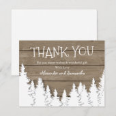 Rustikaler Wald Winter Pine Tree Danke Karte (Vorne/Hinten)