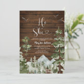 Rustikaler Wald Winterwald, bei dem er oder sie Ge Einladung (Stehend Vorderseite)