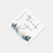 Rustikaler Wald Winterwald Danke Serviette (Ecke)