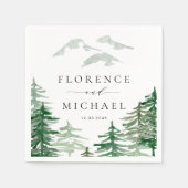 Rustikaler Wald Winterwald Hochzeit Serviette (Vorderseite)