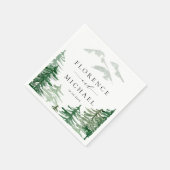 Rustikaler Wald Winterwald Hochzeit Serviette (Ecke)