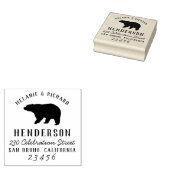 Rustikaler Waldbär Familienname und Rücksendeadres Gummistempel (Stempel)