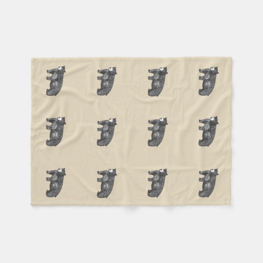 Rustikaler Waldbär Fleecedecke (Vorderseite (Horizontal))