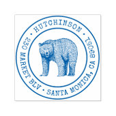 Rustikaler Waldbär Runde Rücksendeadresse Permastempel (Design)