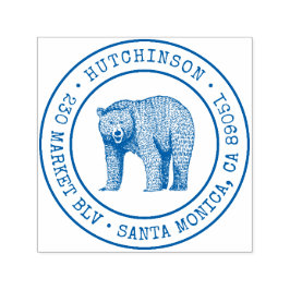 Rustikaler Waldbär Runde Rücksendeadresse Permastempel