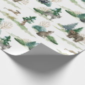 Rustikaler Waldbär Wolf Hare Badger Geschenk Geschenkpapier (Ecke)