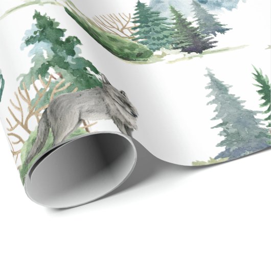 Rustikaler Waldbär Wolf Hare Badger Geschenk Geschenkpapier (Rolleneckpunkt)