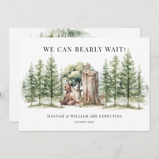 Rustikaler Waldbärenwald Ankündigung (Vorne/Hinten)