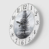 Rustikaler Waldbaum erschüttert Abenteuer aus Holz Große Wanduhr (Winkel)