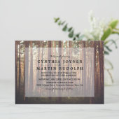 Rustikaler Waldbaum zum Hochzeitsempfang Einladung (Stehend Vorderseite)