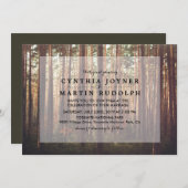 Rustikaler Waldbaum zum Hochzeitsempfang Einladung (Vorne/Hinten)