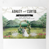 Rustikaler Waldberg Hochzeit mit drei Falten Einla Dreifach Gefaltete Einladung (Innen Erste Seite)