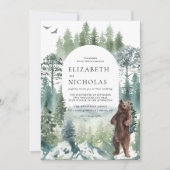 Rustikaler Waldberg | Hochzeit von Camping Einladung (Vorderseite)