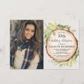 Rustikaler Waldgeburtstags-Partyerwachsener Einladung (Vorne/Hinten)