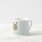Rustikaler Waldhirschkopf mit Winterlaub - Espressotasse (Vorderseite Rechts)