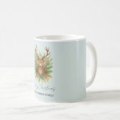 Rustikaler Waldhirschkopf mit Winterlaub - Kaffeetasse (VorderseiteRechts)