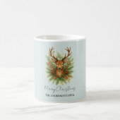 Rustikaler Waldhirschkopf mit Winterlaub - Kaffeetasse (Mittel)