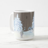 Rustikaler Waldschnee träumt weiße Weihnachten Kaffeetasse (Vorderseite Links)