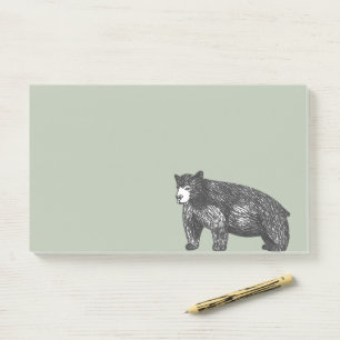 Rustikaler Waldschwarzer Bär Post-it Klebezettel