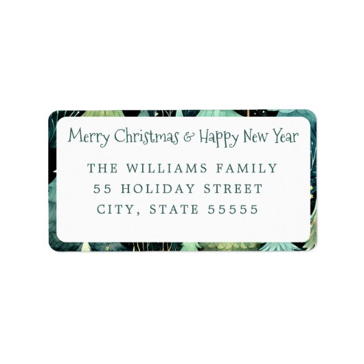 Rustikaler Waldurlaub Adressaufkleber (Vorne)